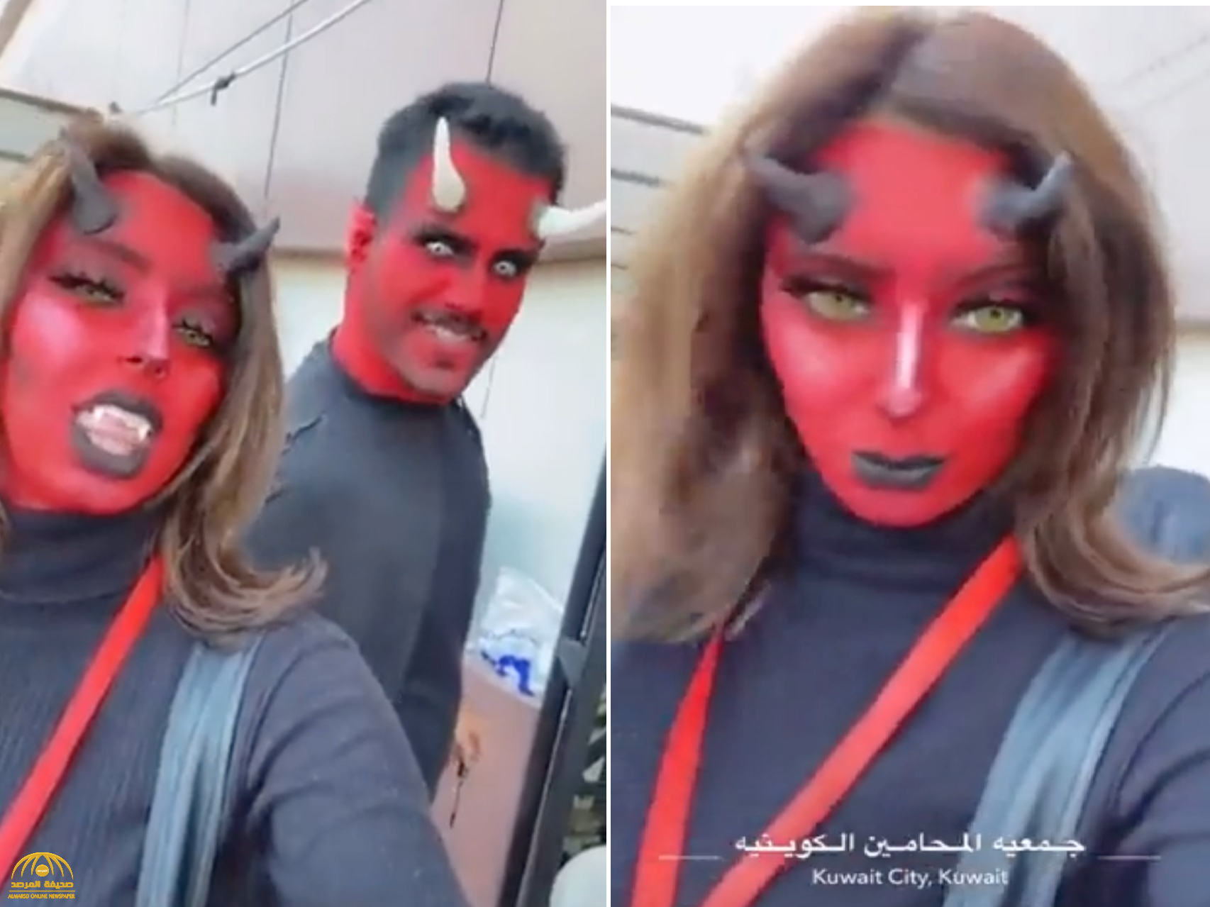 شاهد.. فيديو لأشخاص متنكرين على هيئة "شياطين" في الكويت يثير الجدل