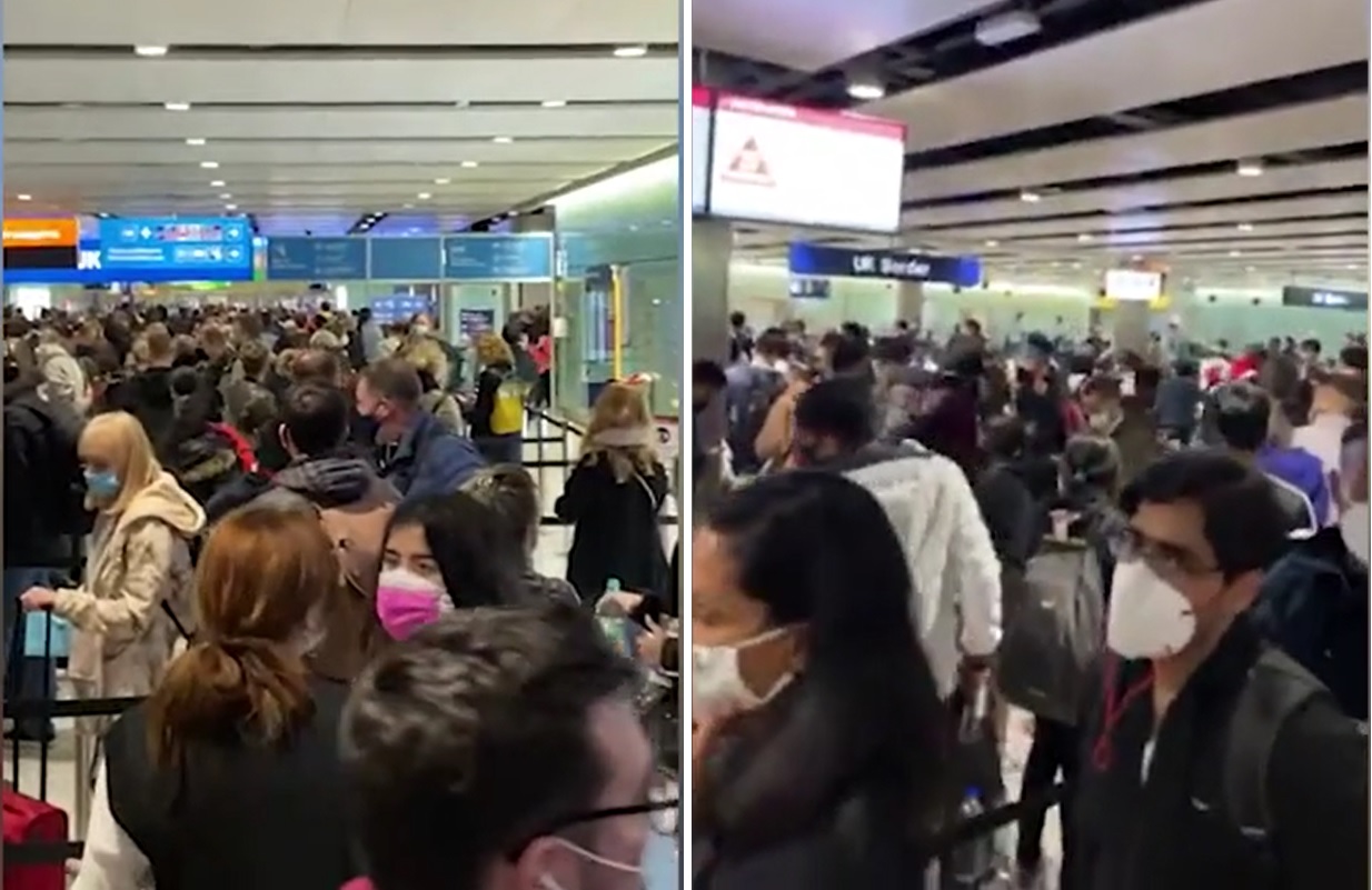 شاهد: فوضى عارمة في مطارات بريطانيا وإلغاء أكثر من 7 آلاف رحلة حول العالم قبل العام الجديد بسبب "أوميكرون"