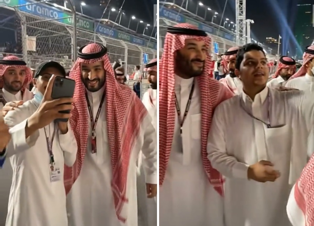 شاهد.. جمهور "فورمولا1" يلتقط صورًا مع "ولي العهد" في حلبة كورنيش جدة