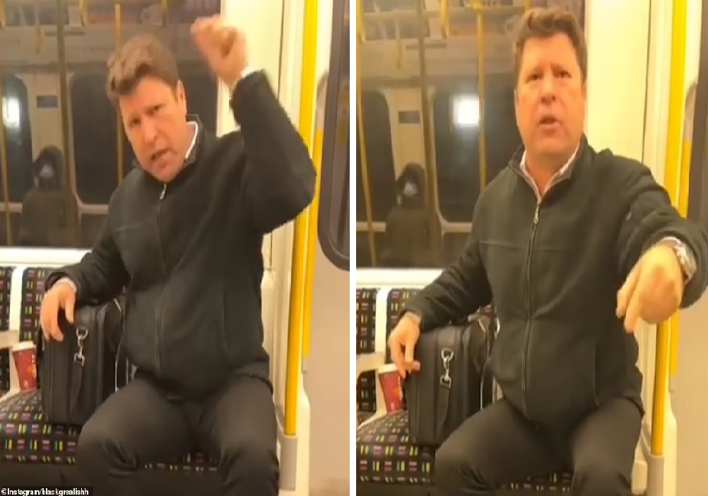 شاهد : ردة فعل مفاجئة من راكب بريطاني تجاه مسلم كان يقرأ القرآن داخل مترو أنفاق لندن: " هذا بلد مسيحي لا تتلُ هنا"!