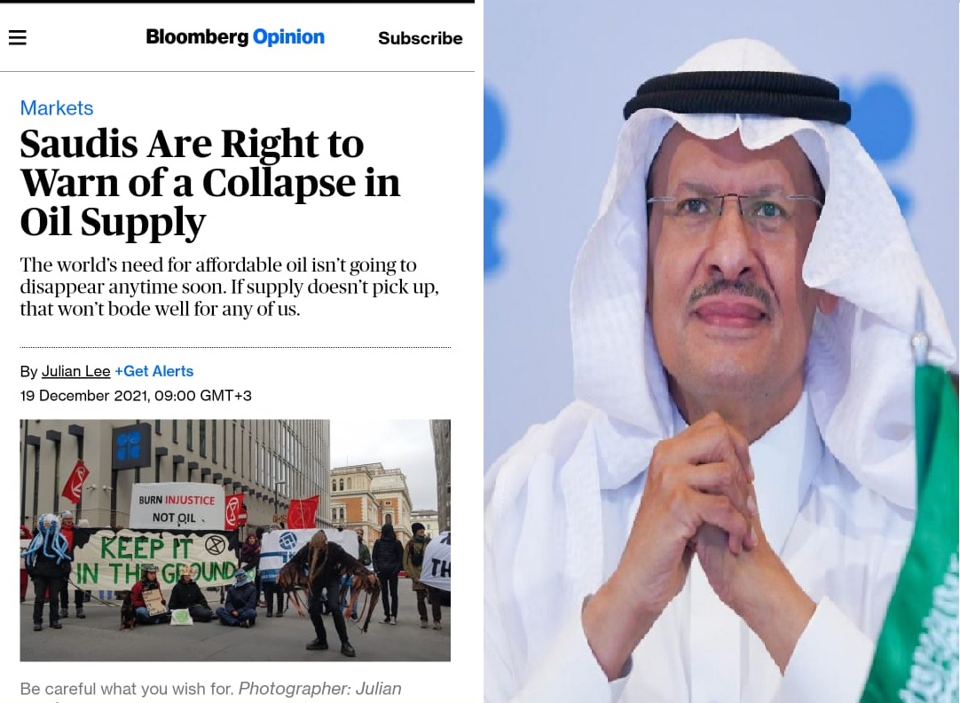 بلومبيرغ : وزير الطاقة السعودي كان محقاً عندما حذر من أزمة طاقة محتملة .. وتكشف عن أمرين يجب الاعتراف بهما