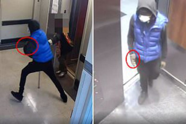 شاهد.. لص أمريكي يسرق مسنة تبلغ 85 عاما بعد انفراده بها في المصعد