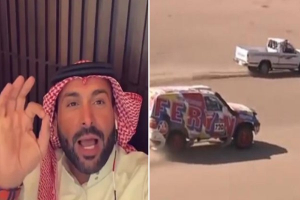 شاهد: سائق الراليات "يزيد الراجحي" يكشف مفاجأة بشأن تجاوز الونيت لسيارة "رالي داكار السعودية"!
