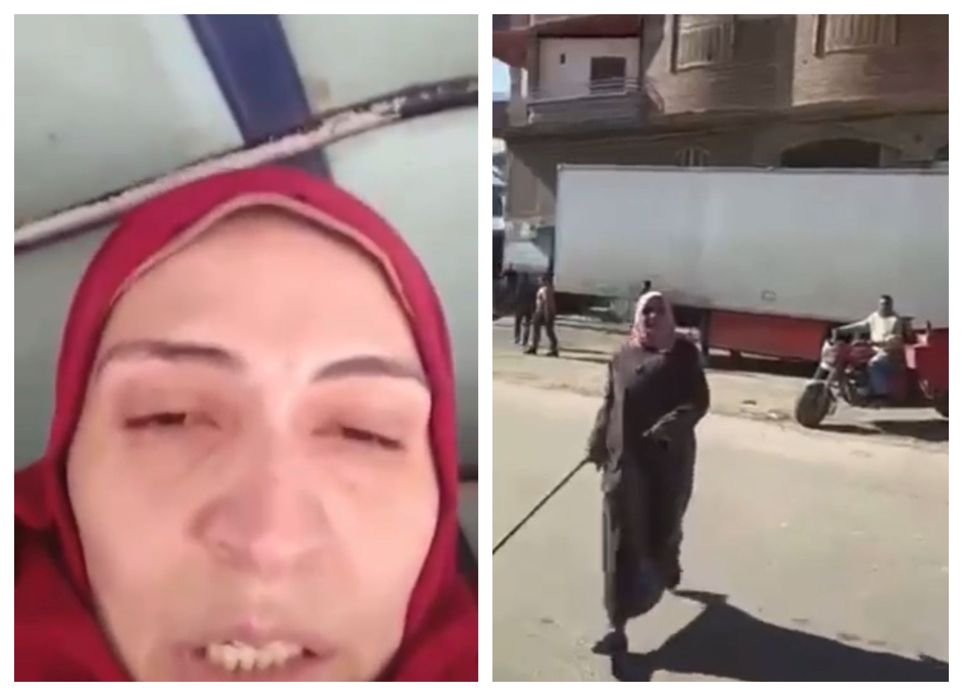 "الحقوني".. شاهد: سيدة مصرية تستغيث في بث مباشر من جارتها والأخيرة تتعدى عليها بماسورة حديدية 