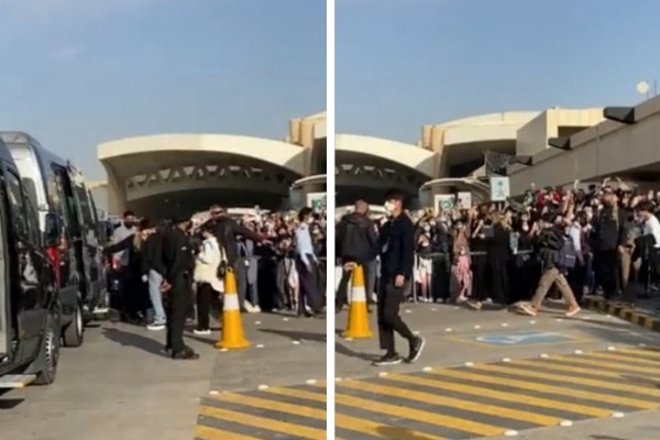 شاهد: صراخ الجمهور أثناء استقبال أعضاء فرقة "ستراي كيدز" الكورية بمطار الرياض