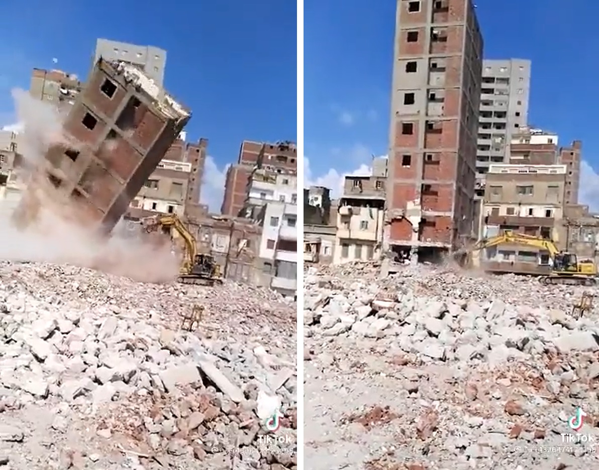 أول تعليق من أمانة جدة على فيديو انهيار برج سكني على حفار أثناء هدم العقار